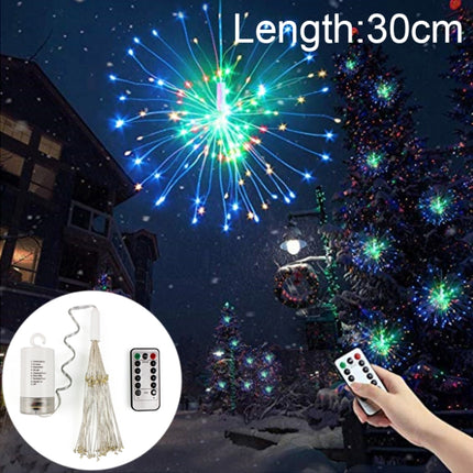 30cm Explosion Ball Fireworks Dimmable Copper Wire LED String Light, 150 LEDs Batteries Box LED Decorative Light with Remote Control(Colorful Light)-garmade.com