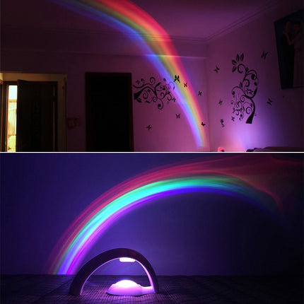 Romantic Rainbow Projection Decorative Lamp Bedside LED Night Light (White)-garmade.com