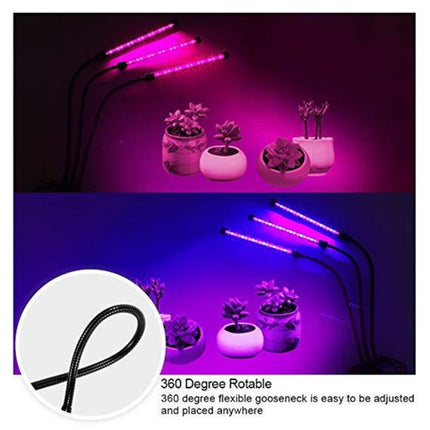 30W Triple Heads Adjustable Spectrum Timing LED Lamp for Plant Growth Lighting, DC 5V-garmade.com