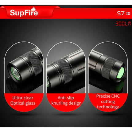 SupFire S7 CREE XPE 3W Water Resistant Strong LED Flashlight, 300 LM Portable Mini Lamp with Strong / Middle / Low / Strobe / SOS Modes for Hiking / Driving Tour / Camping-garmade.com