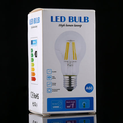 A60 E27 4W 4 LEDs 450 LM Retro Dimming LED Filament Light Bulb Energy Saving Light, AC 220V(Warm White)-garmade.com