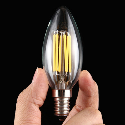 C35 E14 6W Dimmable LED Filament Light Bulb, 6 LEDs 450 LM Retro Energy Saving Light for Halls, AC 220V-garmade.com