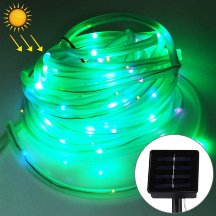 10m Casing Copper Wire Light, Solar Panel 100 LEDs Festival Lamp / Decoration Light Strip(Green Light)-garmade.com