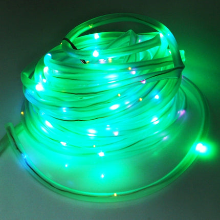 10m Casing Copper Wire Light, Solar Panel 100 LEDs Festival Lamp / Decoration Light Strip(Green Light)-garmade.com