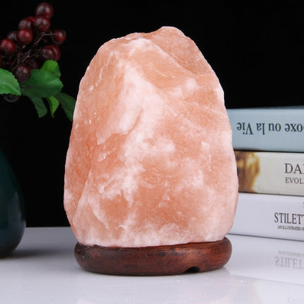 E12 Small Dimmable Himalayan Salt Lamp , Crystal Rock Healthy Table Desk Lamp Night Light with Wood Base & Bulb & Switch, Small Size Weight 1-2KG, AC 110V, US Plug-garmade.com