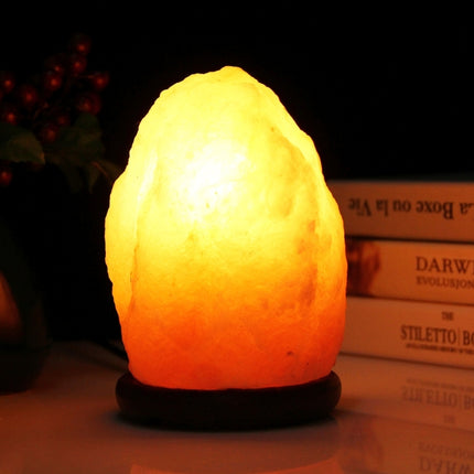 E12 Small Dimmable Himalayan Salt Lamp , Crystal Rock Healthy Table Desk Lamp Night Light with Wood Base & Bulb & Switch, Small Size Weight 1-2KG, AC 110V, US Plug-garmade.com