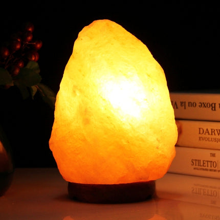 E12 Medium Dimmable Himalayan Salt Lamp , Crystal Rock Healthy Table Desk Lamp Night Light with Wood Base & Bulb & Switch, Medium Size Weight 2-3KG, AC 110V, US Plug-garmade.com