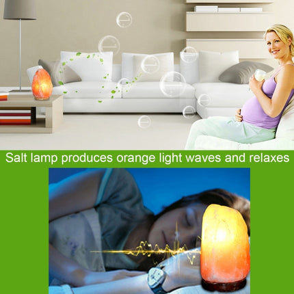 E14 Large Dimmable Himalayan Salt Lamp , Crystal Rock Healthy Table Desk Lamp Night Light with Wood Base & Bulb & Switch, Large Size Weight 3-5KG, AC 220V-garmade.com