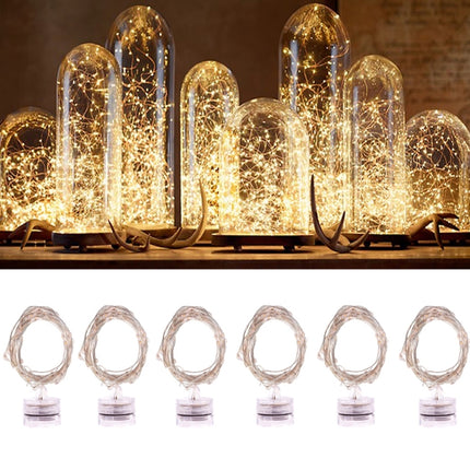 6 PCS Waterproof Warm White Light Copper Wire Starry String Light , 20 LEDs 2700-2900K Rope Fairy Light For Party / Holiday, Length: 2m, DC 6V-garmade.com