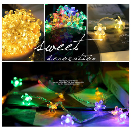 5m 50 LEDs Cherry Blossom Holiday Decorative Light, Battery Powered (Colorful Light)-garmade.com