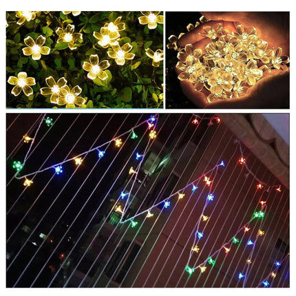 5m 50 LEDs Cherry Blossom Holiday Decorative Light, Battery Powered (Colorful Light)-garmade.com