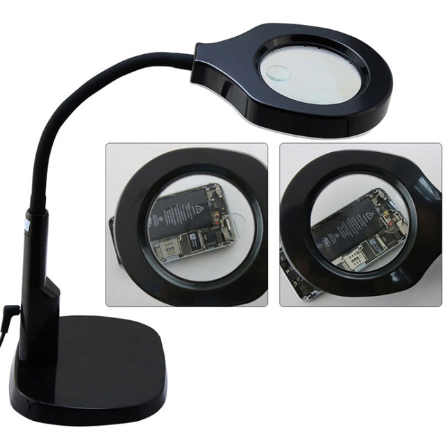 BEST Adjustable Desk Magnifier Lamp LED Light Magnifying Glass (Voltage 220V)-garmade.com