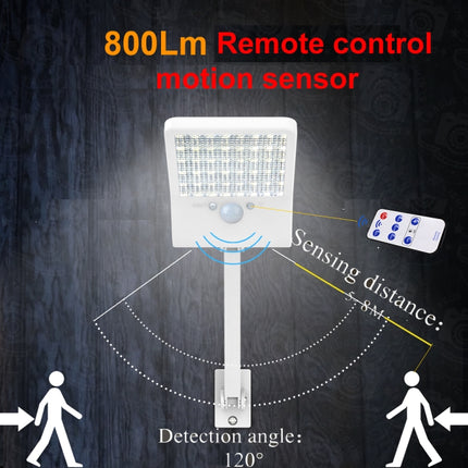 6W 800LM 48 LEDs Solar Remote Control Flat Lamp with Bracket-garmade.com