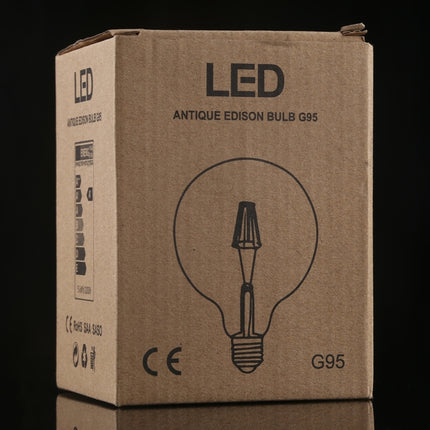 G95 E27 4W 4 LEDs 450 LM 3000K Retro Dimming LED Filament Light Bulb Energy Saving Light, AC 220V(Warm White)-garmade.com