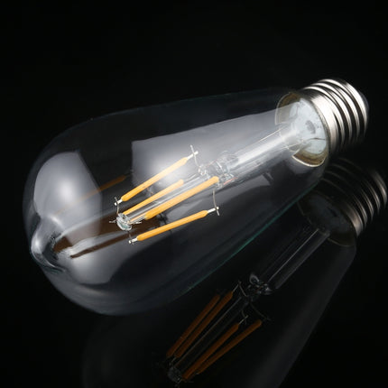 ST64 E27 4W 4 LEDs 600 LM 3000K Retro Dimming LED Filament Light Bulb Energy Saving Light, AC 220V(Warm White)-garmade.com