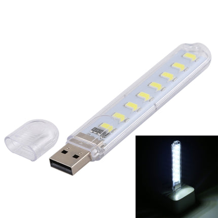 3W 8 LEDs 5730 SMD USB LED Book Light Portable Night Lamp, DC 5V (White Light)-garmade.com