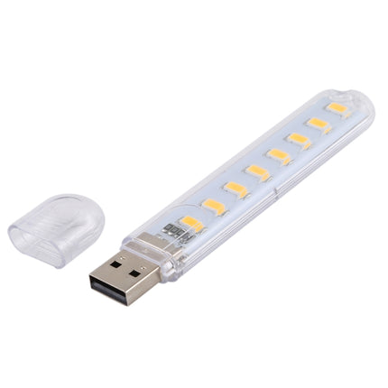 3W 8 LEDs 5730 SMD USB LED Book Light Portable Night Lamp, DC 5V (Warm White)-garmade.com