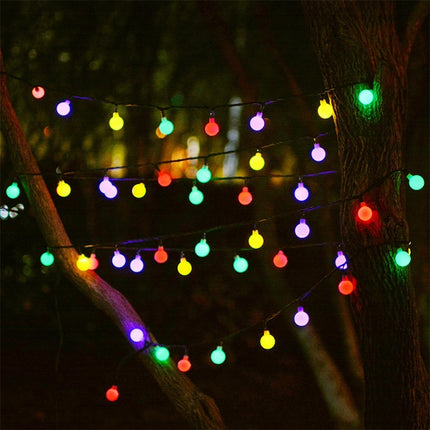 Ball Shape 30 LEDs Outdoor Waterproof Christmas Festival Decoration Solar Lamp String(Colour)-garmade.com