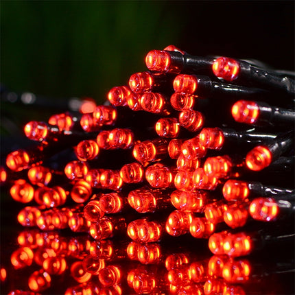 200 LEDs Outdoor Waterproof Christmas Festival Decoration Solar Lamp String, Length: 22m(Red)-garmade.com