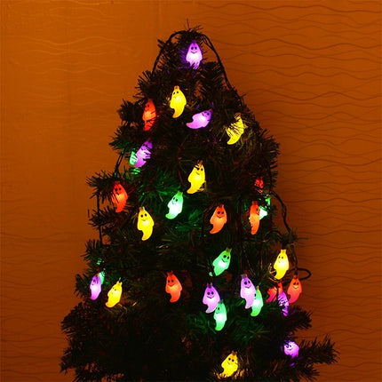 Ghost Shape 30 LEDs Outdoor Garden Waterproof Christmas Festival Decoration Solar Lamp String (Colour)-garmade.com