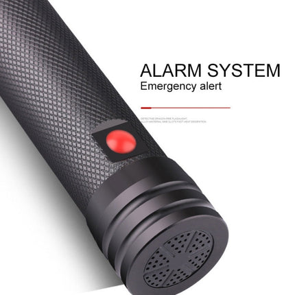 Multi-functional Car Safety Hammer Solar Alarm Emergency Working Flashlight (Black)-garmade.com
