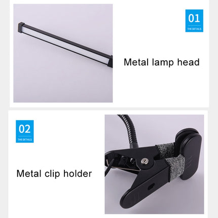 LED Desk Lamp 8W Folding Adjustable Eye Protection Table Lamp, USB Plug-in Version(White)-garmade.com