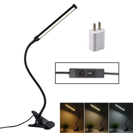 LED Desk Lamp 8W Folding Adjustable Eye Protection Table Lamp, USB Plug-in Version + Power Plug(Black)-garmade.com