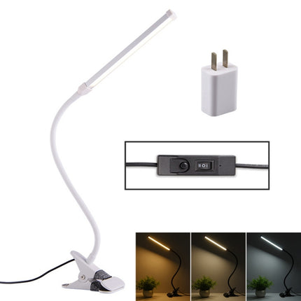 LED Desk Lamp 8W Folding Adjustable Eye Protection Table Lamp, USB Plug-in Version + Power Plug(White)-garmade.com