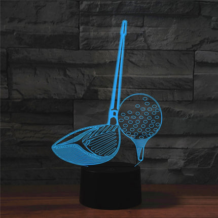 Golf Shape 3D Colorful LED Vision Light Table Lamp, Charging Touch Version-garmade.com