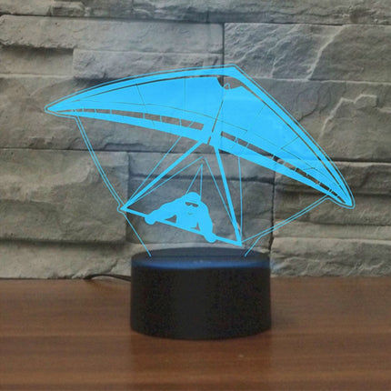 Hang Glider Shape 3D Colorful LED Vision Light Table Lamp, USB Touch Version-garmade.com