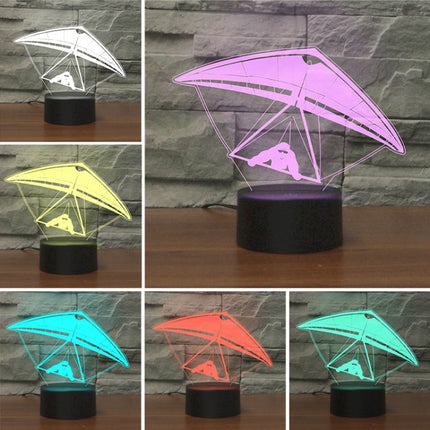 Hang Glider Shape 3D Colorful LED Vision Light Table Lamp, Charging Touch Version-garmade.com