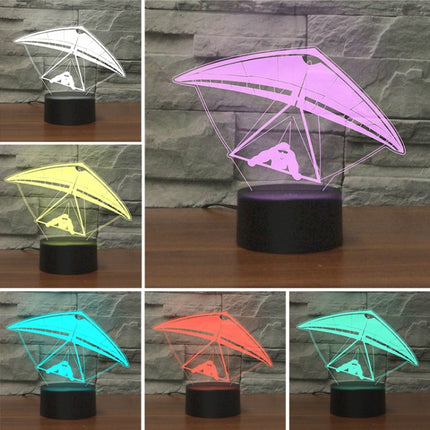 Hang Glider Shape 3D Colorful LED Vision Light Table Lamp, Crack Remote Control Version-garmade.com