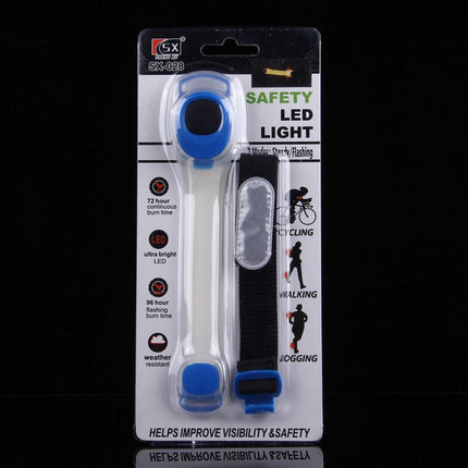Night Run / Ride Safety LED Light Band, CR2032 Button Batteries Powered (Blue)-garmade.com