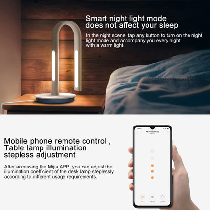 Original Xiaomi Mijia 2S LED Desk Lamp Smart Folding Adjust Reading Table Lamp Brightness Lights, US Plug (White Light)-garmade.com