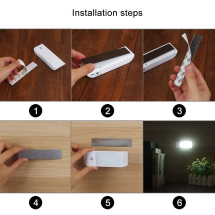 PIR Human Body Motion Sensor White Light LED Night Light, 1W 12 LEDs 240 LM USB Charging, Sensor Distance: 3m, DC 5V-garmade.com