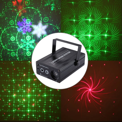 20W Colorful Light Laser Snowflake Projector Lamp, 6 LEDs Indoor Stage Decoration Atmosphere Light with Holder / Auto Run / Sound Control, AC 110-240V-garmade.com