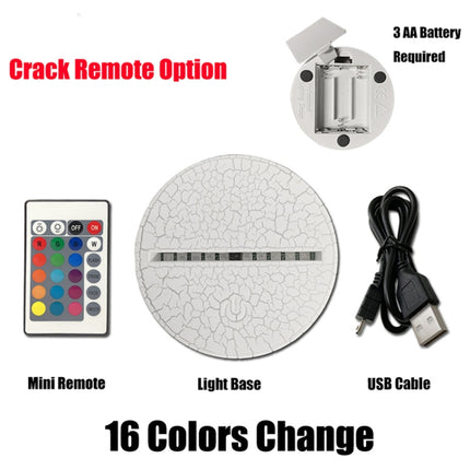 Pentagram Shape 3D Colorful LED Vision Light Table Lamp, Crack Remote Control Version-garmade.com