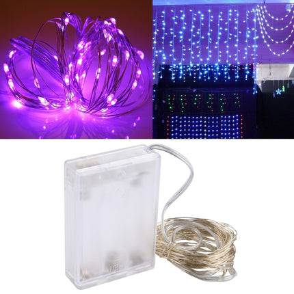 5m IP65 Waterproof Silver Blue Light Wire String Light, 50 LEDs SMD 0603 3 x AA Batteries Box Fairy Lamp Decorative Light, DC 5V-garmade.com