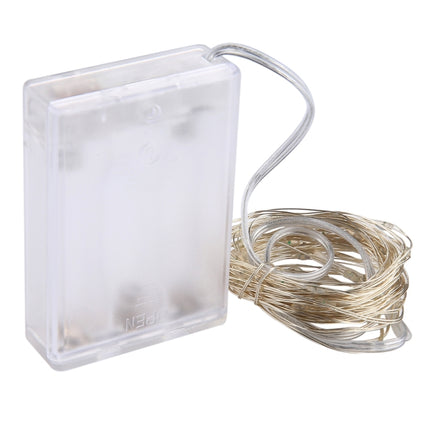 5m IP65 Waterproof Silver Blue Light Wire String Light, 50 LEDs SMD 0603 3 x AA Batteries Box Fairy Lamp Decorative Light, DC 5V-garmade.com