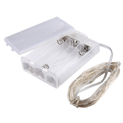 5m IP65 Waterproof Silver Blue Light Wire String Light, 50 LEDs SMD 0603 3 x AA Batteries Box Fairy Lamp Decorative Light, DC 5V-garmade.com