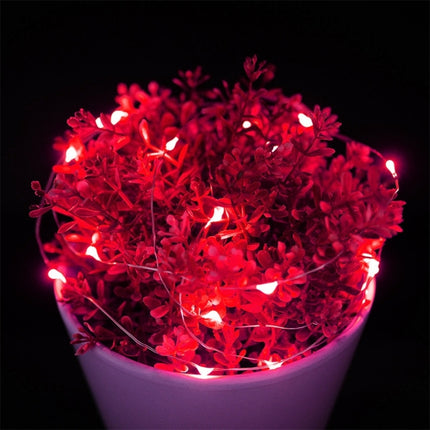 10m IP65 Waterproof Silver Wire String Light, 100 LEDs SMD 06033 x AA Batteries Box Fairy Lamp Decorative Light, DC 5V(Red Light)-garmade.com