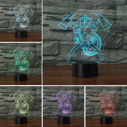Fire Mask Shape 3D Colorful LED Vision Light Table Lamp, 16 Colors Remote Control Version-garmade.com