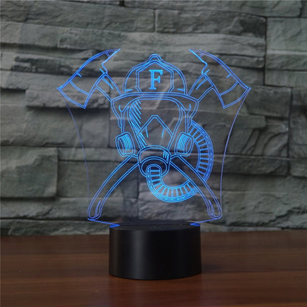 Fire Mask Shape 3D Colorful LED Vision Light Table Lamp, Charging Touch Version-garmade.com