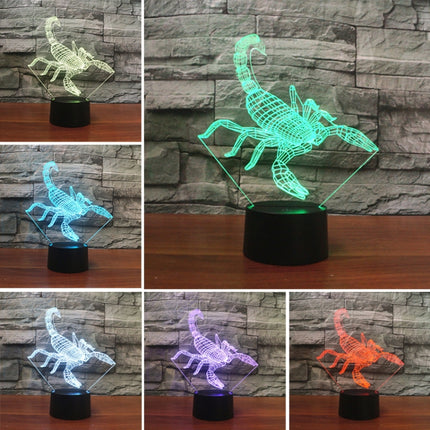 Scorpion Shape 3D Colorful LED Vision Light Table Lamp, 16 Colors Remote Control Version-garmade.com
