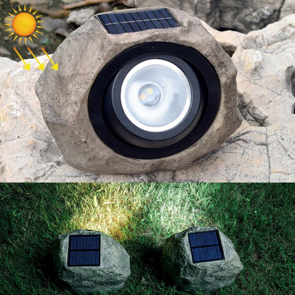 Solar Powered Simulated Stone Spotlight LED Light IP65 Waterproof Outdoor Garden Lawn Lamp-garmade.com