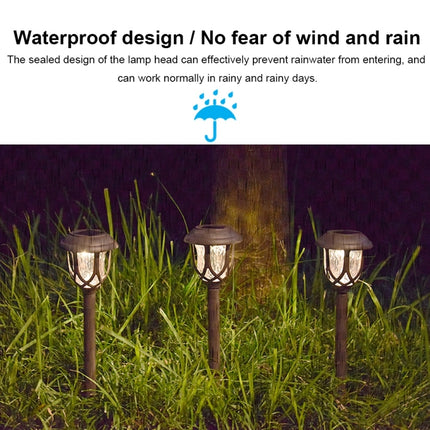 Solar Energy Coffee Outdoor Lawn Lamp IP65 Waterproof LED Decorative Garden Light (Colorful Light)-garmade.com