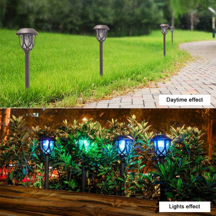 Solar Energy Coffee Outdoor Lawn Lamp IP65 Waterproof LED Decorative Garden Light (Colorful Light)-garmade.com