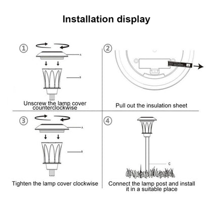 Solar Energy Coffee Outdoor Lawn Lamp IP65 Waterproof LED Decorative Garden Light (White Light)-garmade.com