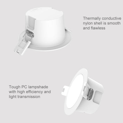 Original Xiaomi Mijia 220V 4W Adjustable Brightness LED Downlight, 2700- 6500K, Bluetooth MESH Version(White)-garmade.com