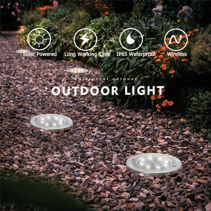 2 PCS 16 LEDs Solar Powered Buried Light Under Ground Lamp IP65 Waterproof Outdoor Garden Street Light (White Light)-garmade.com